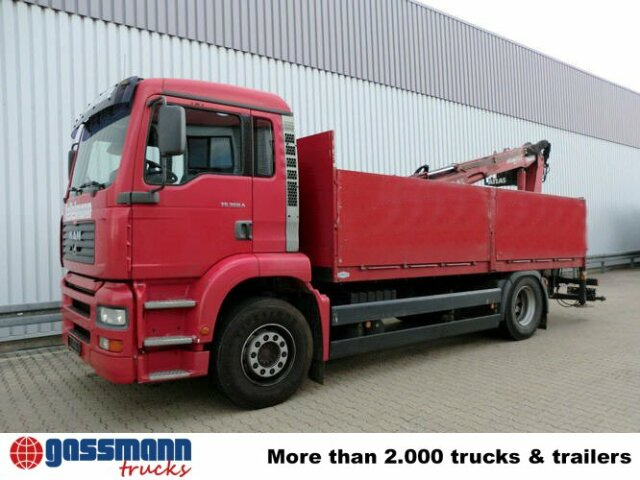 Vrachtwagen met open laadbak, Kraanwagen MAN TGA 18.360 4x2, Baustoff, Kran ATLAS 125.1: afbeelding 8