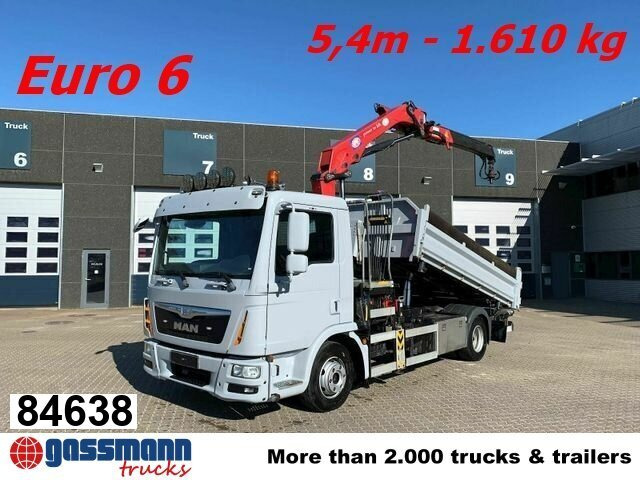 MAN TGL 12.180 4X2 BL mit Kran HMF 900-K1 - Kipper vrachtwagen, Kraanwagen: afbeelding 1 MAN TGL 12.180 4X2 BL mit Kran HMF 900-K1 - Kipper vrachtwagen, Kraanwagen: afbeelding 1