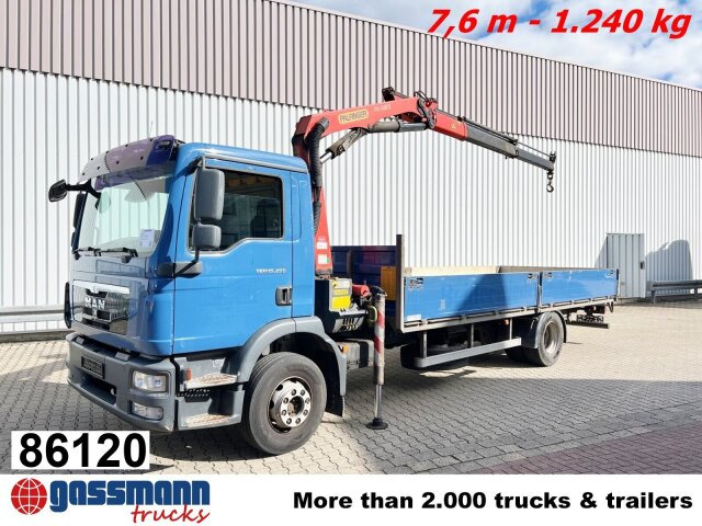 MAN TGM 15.250/340 4X2 BL mit Kran Palfinger PK - Vrachtwagen met open laadbak, Kraanwagen: afbeelding 1 MAN TGM 15.250/340 4X2 BL mit Kran Palfinger PK - Vrachtwagen met open laadbak, Kraanwagen: afbeelding 1