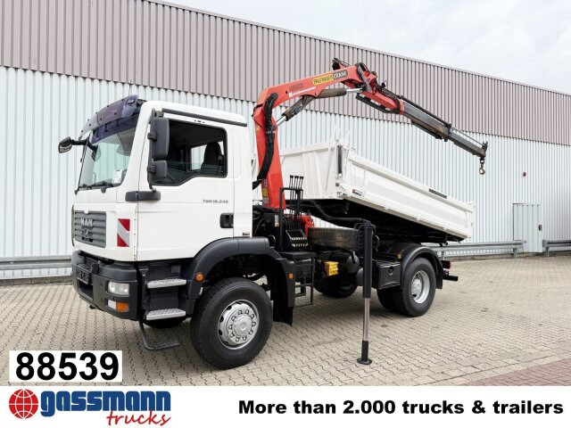 MAN TGM 18.240 4x4 BB mit Kran Palfinger PK9501 - Kipper vrachtwagen, Kraanwagen: afbeelding 1 MAN TGM 18.240 4x4 BB mit Kran Palfinger PK9501 - Kipper vrachtwagen, Kraanwagen: afbeelding 1