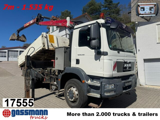 MAN TGM 18.340 4x4 BB mit Penz Kran 11.83 SH, Funk - Kipper vrachtwagen, Kraanwagen: afbeelding 1 MAN TGM 18.340 4x4 BB mit Penz Kran 11.83 SH, Funk - Kipper vrachtwagen, Kraanwagen: afbeelding 1