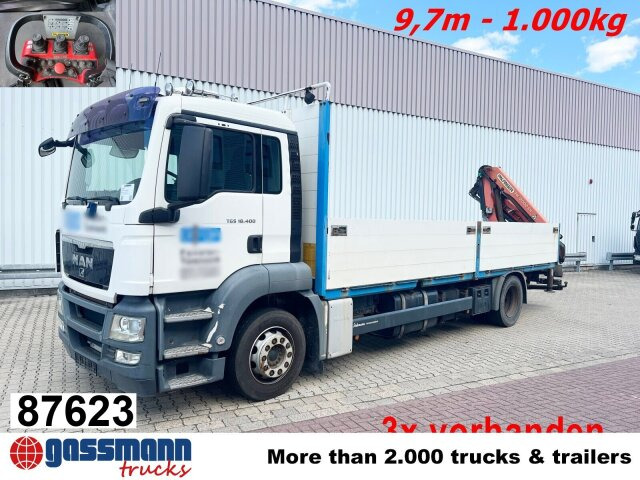 MAN TGS 18.400 4X2 BL, Kran PK 12002-EH B Funk, 2x - Vrachtwagen met open laadbak, Kraanwagen: afbeelding 1 MAN TGS 18.400 4X2 BL, Kran PK 12002-EH B Funk, 2x - Vrachtwagen met open laadbak, Kraanwagen: afbeelding 1