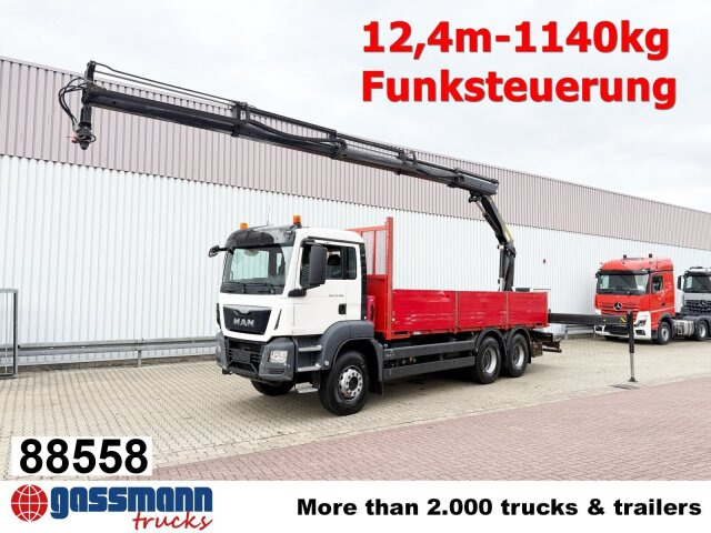 MAN TGS 33.400 6x4 BB, Navi, Heckkran PK18002-EH C, - Vrachtwagen met open laadbak, Kraanwagen: afbeelding 1 MAN TGS 33.400 6x4 BB, Navi, Heckkran PK18002-EH C, - Vrachtwagen met open laadbak, Kraanwagen: afbeelding 1