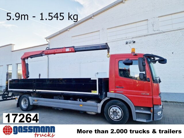 Mercedes-Benz 1218 L 4x2, Fassi Kran F 95A21 5.9m-1.545 kg, - Vrachtwagen met open laadbak, Kraanwagen: afbeelding 1 Mercedes-Benz 1218 L 4x2, Fassi Kran F 95A21 5.9m-1.545 kg, - Vrachtwagen met open laadbak, Kraanwagen: afbeelding 1