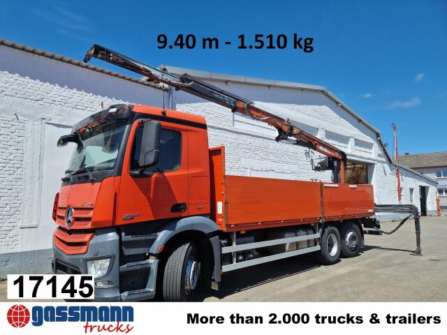 Mercedes-Benz Arocs 2545 L/6x2/4, Atlas Kran, 145.2-A19 VB, - Vrachtwagen met open laadbak, Kraanwagen: afbeelding 1 Mercedes-Benz Arocs 2545 L/6x2/4, Atlas Kran, 145.2-A19 VB, - Vrachtwagen met open laadbak, Kraanwagen: afbeelding 1