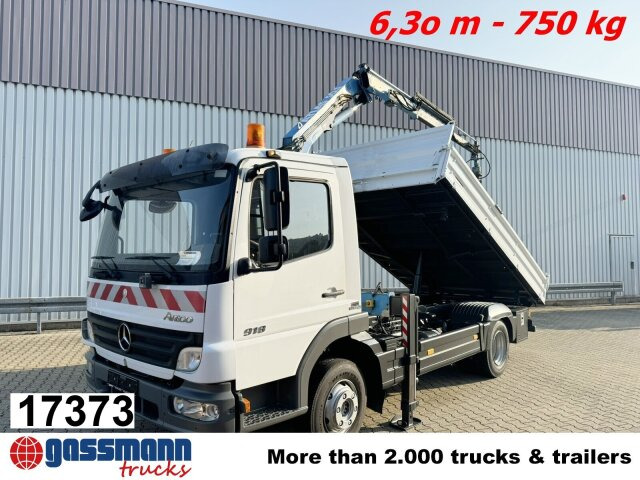 Mercedes-Benz Atego 818 K 4x2 mit Kran Atlas AK 50.1-A2 - Kipper vrachtwagen, Kraanwagen: afbeelding 1 Mercedes-Benz Atego 818 K 4x2 mit Kran Atlas AK 50.1-A2 - Kipper vrachtwagen, Kraanwagen: afbeelding 1