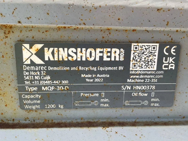 Sloopschaar voor Bouwmachine Demarec MQP-30-D JAW | DEMOLITION SHEAR | PULVERIZER: afbeelding 16
