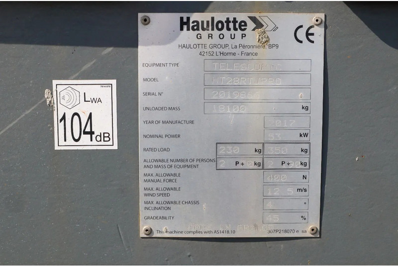 Telescoophoogwerker Haulotte HT28 RTJ PRO | 28 METER | GOOD CONDITION: afbeelding 17