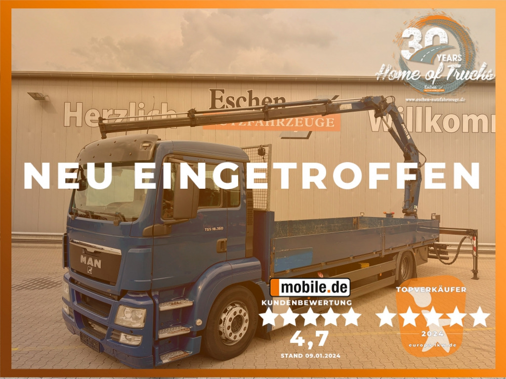 MAN TGS 18.360 4x2 LL / MKG HLK 121 Heckkran - Vrachtwagen met open laadbak: afbeelding 1 MAN TGS 18.360 4x2 LL / MKG HLK 121 Heckkran - Vrachtwagen met open laadbak: afbeelding 1