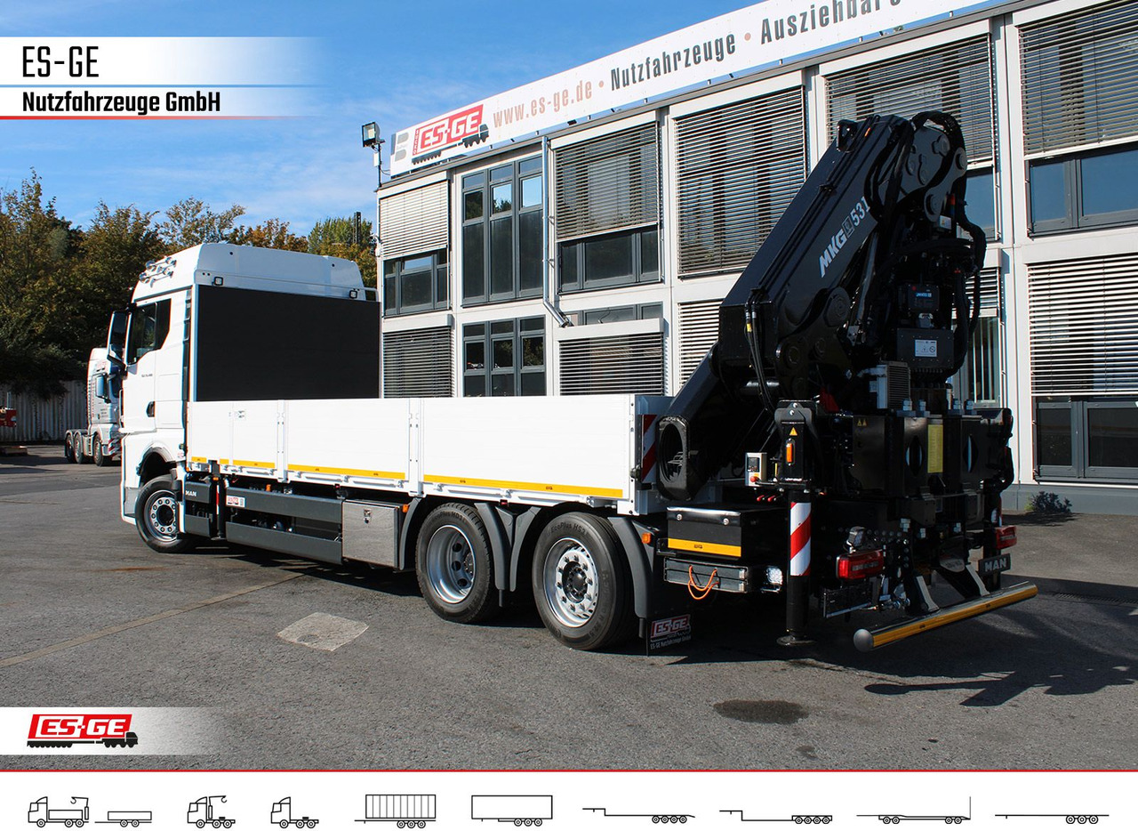 MAN TGX 26.480 6x2-4 LL, MKG-Ladekran HLK531 a5 - Vrachtwagen met open laadbak, Kraanwagen: afbeelding 2 MAN TGX 26.480 6x2-4 LL, MKG-Ladekran HLK531 a5 - Vrachtwagen met open laadbak, Kraanwagen: afbeelding 2