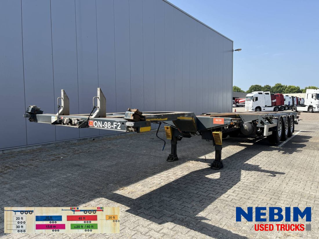 Containertransporter/ Wissellaadbak oplegger Pacton ET3 - Multi / Slider / Flex: afbeelding 1