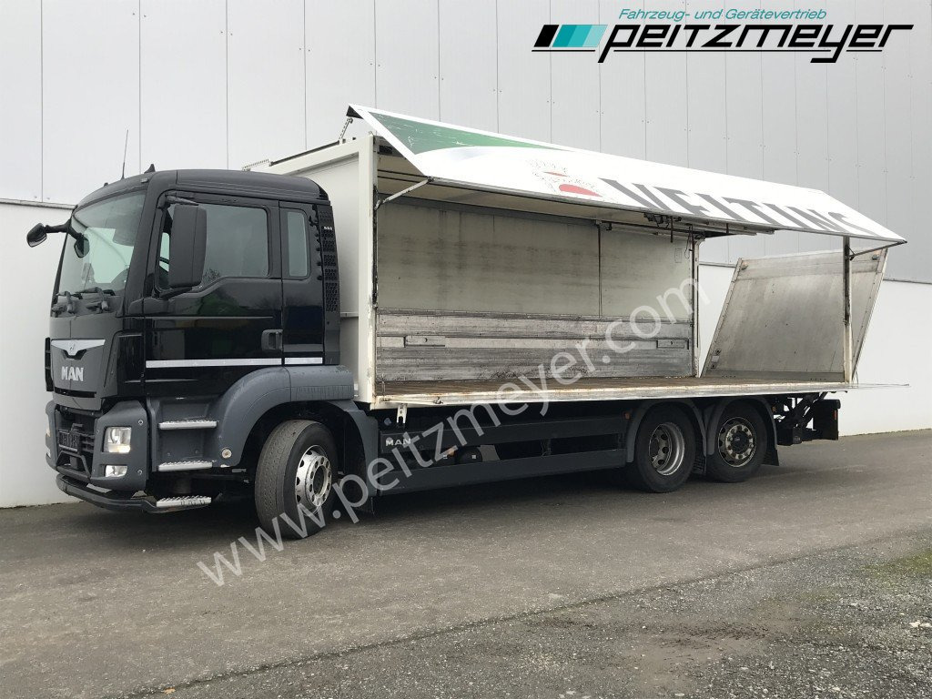 MAN TGS 26.360 FL Ewers Getränke + LBW 2 x AHK, Lenkachse, Kupplung neu - Drankenwagen vrachtwagen: afbeelding 1 MAN TGS 26.360 FL Ewers Getränke + LBW 2 x AHK, Lenkachse, Kupplung neu - Drankenwagen vrachtwagen: afbeelding 1
