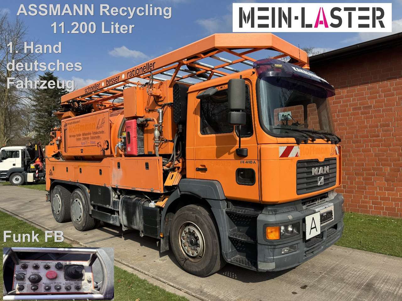 MAN FE 410 Assmann Saug HD Spüler Recycling + FB. - Vacuümwagen: afbeelding 1 MAN FE 410 Assmann Saug HD Spüler Recycling + FB. - Vacuümwagen: afbeelding 1