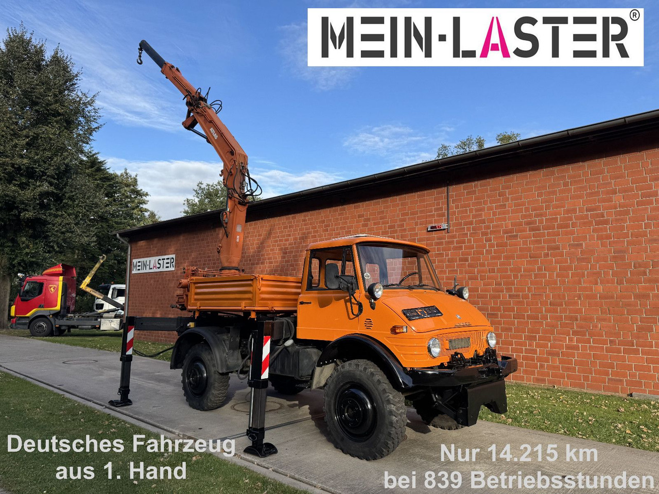 Unimog U 1100 Atlas AK 3006 nur 14.215 km-1. Hand - Kraanwagen, Vrachtwagen met open laadbak: afbeelding 1 Unimog U 1100 Atlas AK 3006 nur 14.215 km-1. Hand - Kraanwagen, Vrachtwagen met open laadbak: afbeelding 1