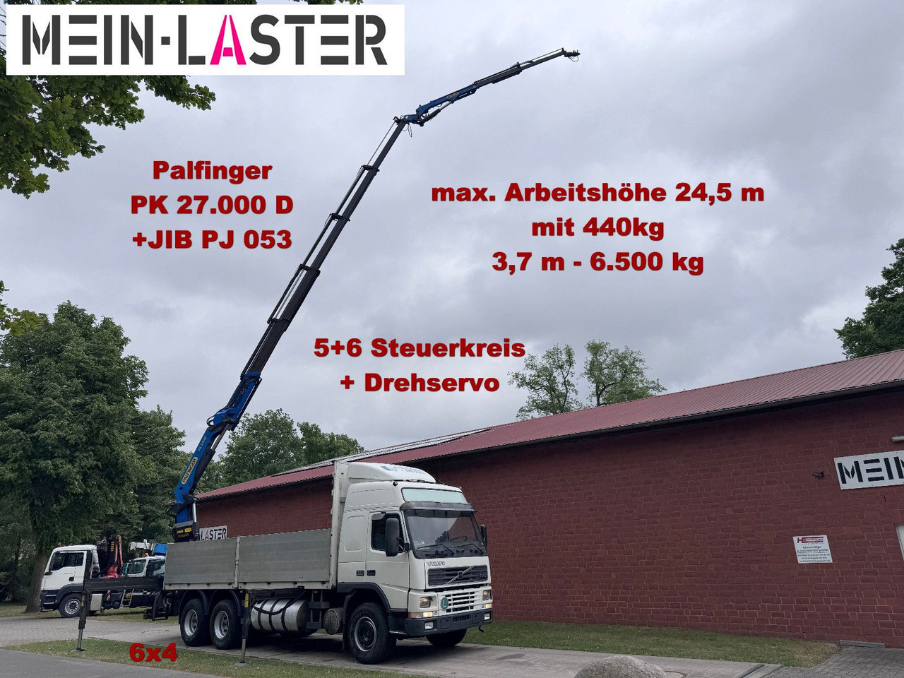 Volvo FM12 380 PK 27000D 24,5m 5+6 Deutscher LKW - Kraanwagen: afbeelding 1 Volvo FM12 380 PK 27000D 24,5m 5+6 Deutscher LKW - Kraanwagen: afbeelding 1