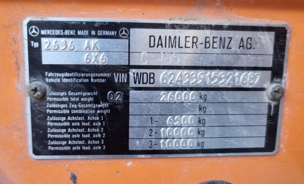 Mercedes-Benz - 2636 AK 6x6 - Kipper vrachtwagen: afbeelding 4 Mercedes-Benz - 2636 AK 6x6 - Kipper vrachtwagen: afbeelding 4
