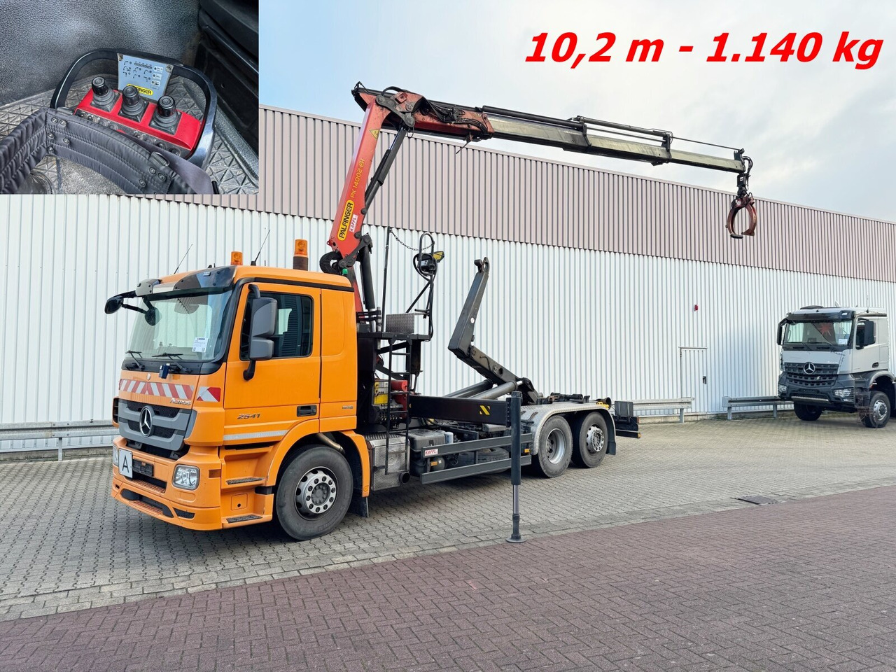 Mercedes-Benz Actros 2541 L 6x2 Actros 2541 L 6x2, Lenkachse, Meiller RK 20.65, Kran Palfinger PK 14002-EH, Funk - Haakarmsysteem vrachtwagen, Kraanwagen: afbeelding 1 Mercedes-Benz Actros 2541 L 6x2 Actros 2541 L 6x2, Lenkachse, Meiller RK 20.65, Kran Palfinger PK 14002-EH, Funk - Haakarmsysteem vrachtwagen, Kraanwagen: afbeelding 1