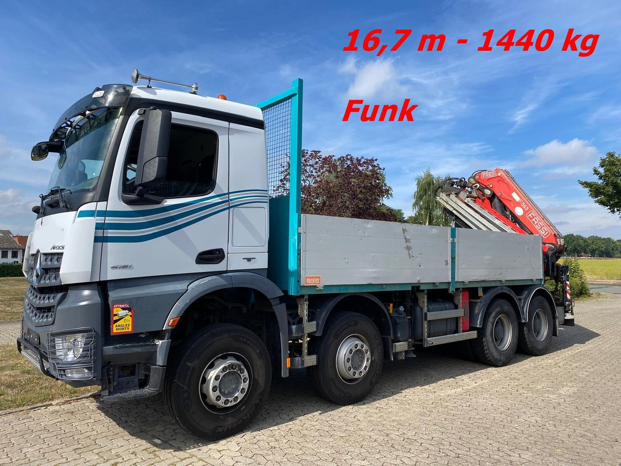 Mercedes-Benz Arocs 4151 K 8x4 Arocs 4151 K 8x4, Fassi Heckkran F 365 RA. 2.26 E Dynamic Funk - Kraanwagen, Vrachtwagen met open laadbak: afbeelding 1 Mercedes-Benz Arocs 4151 K 8x4 Arocs 4151 K 8x4, Fassi Heckkran F 365 RA. 2.26 E Dynamic Funk - Kraanwagen, Vrachtwagen met open laadbak: afbeelding 1