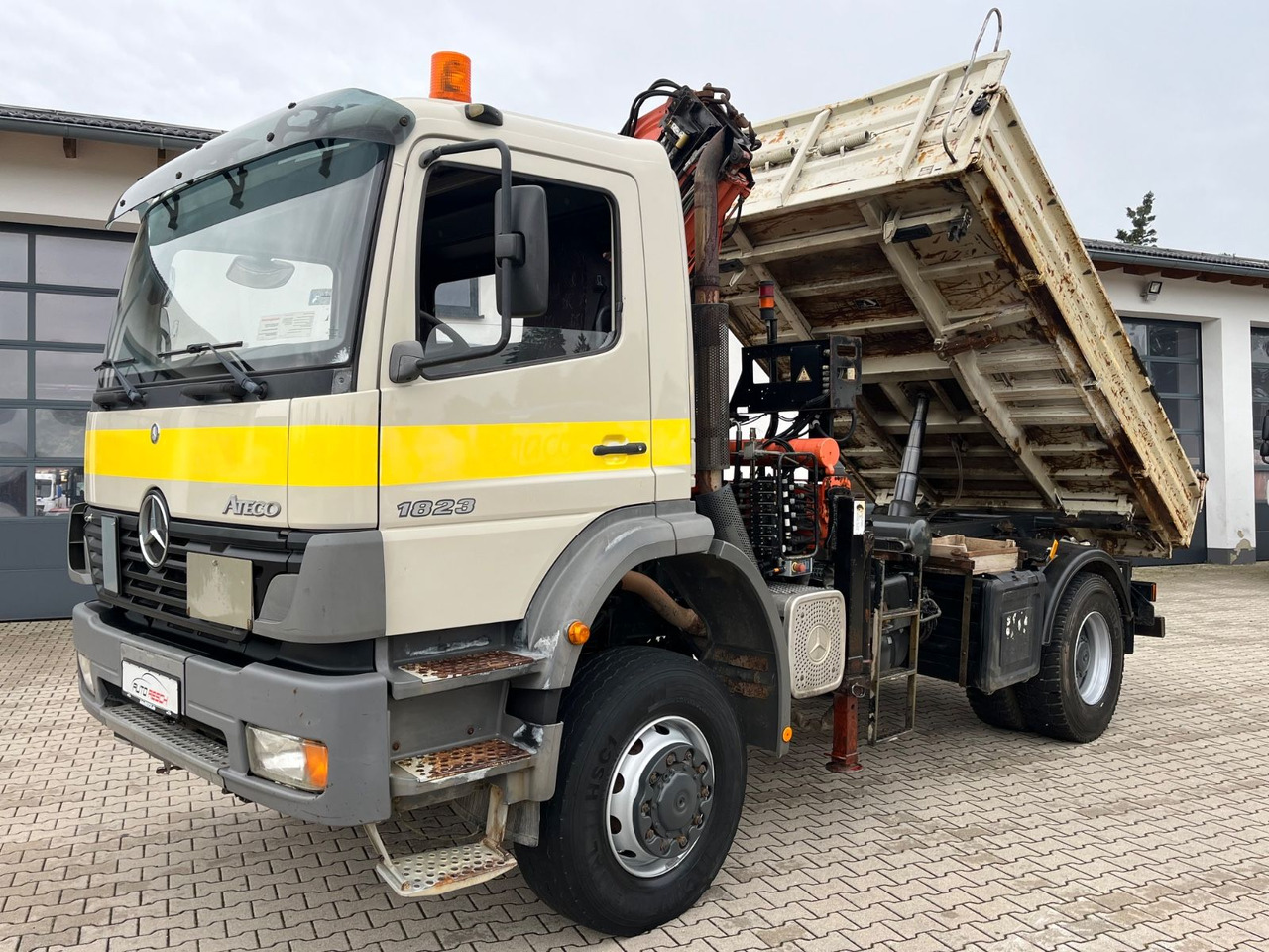 Kipper vrachtwagen, Kraanwagen Mercedes-Benz Atego 1823 4x4 Kipper mit Kran Atlas 125.2 Funk: afbeelding 20