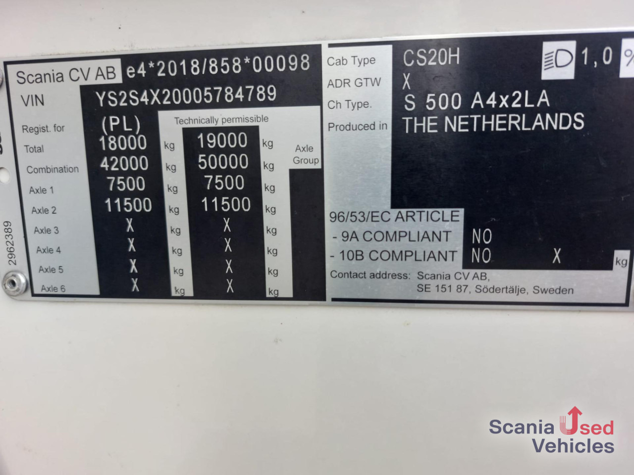 SCANIA S 500 A4x2LA Highline 4-Balg Luftfederung LEDER - Trekker: afbeelding 5 SCANIA S 500 A4x2LA Highline 4-Balg Luftfederung LEDER - Trekker: afbeelding 5