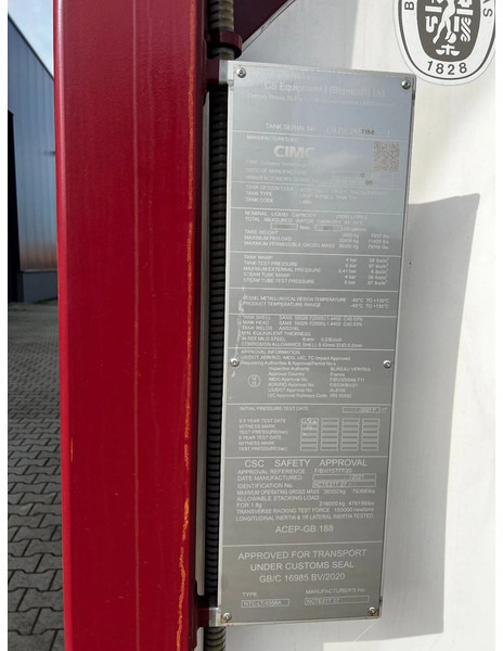 Nieuw Opslagtank CIMC UNUSED,  BOTH FOOD STUFF/CHEMICAL USE, 20FT ISO,  25.000L, L4BN, UN Portable, T11, test: 12-2026: afbeelding 18