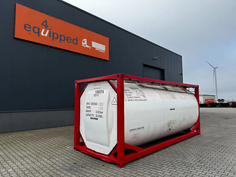 SINGAMAS 20FT ISO, 26.000L/1-COMP/3 BAFFELS/3 manholes, 5Y inspection: 11/2025 - Opslagtank: afbeelding 1 SINGAMAS 20FT ISO, 26.000L/1-COMP/3 BAFFELS/3 manholes, 5Y inspection: 11/2025 - Opslagtank: afbeelding 1