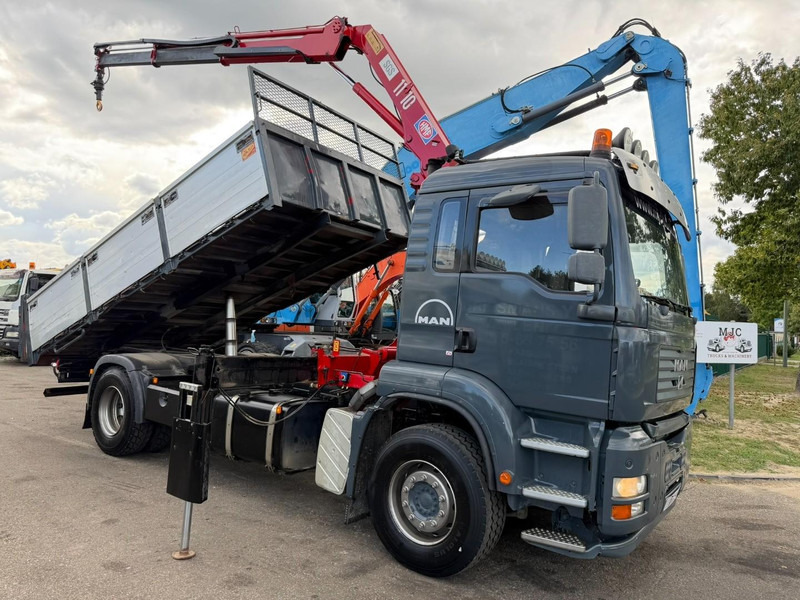 MAN TGA 18.350 4x2 TIPPER + CRANE HMF 1110 K2 + ROTATOR - STEEL SPRING / BLATT / BALLESTAS / LAMES - BE TRUCK - Kipper vrachtwagen, Kraanwagen: afbeelding 1 MAN TGA 18.350 4x2 TIPPER + CRANE HMF 1110 K2 + ROTATOR - STEEL SPRING / BLATT / BALLESTAS / LAMES - BE TRUCK - Kipper vrachtwagen, Kraanwagen: afbeelding 1