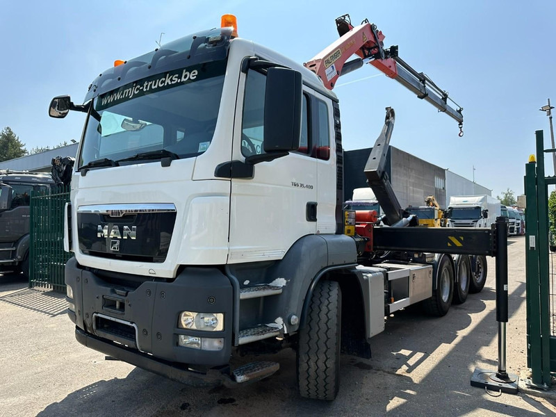 MAN TGS 35.400 8x4 TRIDEM HOOKLIFT T22 + CRANE PALFINGER PK 18001 EH + RADIO - EURO 5 - LIFT/STEERING AXLE - BE TRUCK - Haakarmsysteem vrachtwagen, Kraanwagen: afbeelding 2 MAN TGS 35.400 8x4 TRIDEM HOOKLIFT T22 + CRANE PALFINGER PK 18001 EH + RADIO - EURO 5 - LIFT/STEERING AXLE - BE TRUCK - Haakarmsysteem vrachtwagen, Kraanwagen: afbeelding 2
