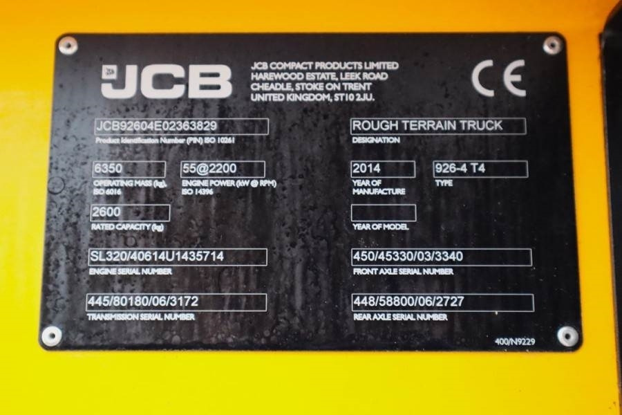 JCB 926 Valid inspection, *Guarantee! Diesel, 4x4 Driv - Ruw terrein heftruck: afbeelding 5 JCB 926 Valid inspection, *Guarantee! Diesel, 4x4 Driv - Ruw terrein heftruck: afbeelding 5