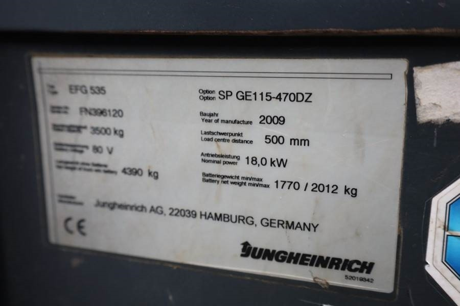 Diesel heftruck Jungheinrich EFG535 Electric, Lifting Height 4700mm, Freelift 1: afbeelding 6