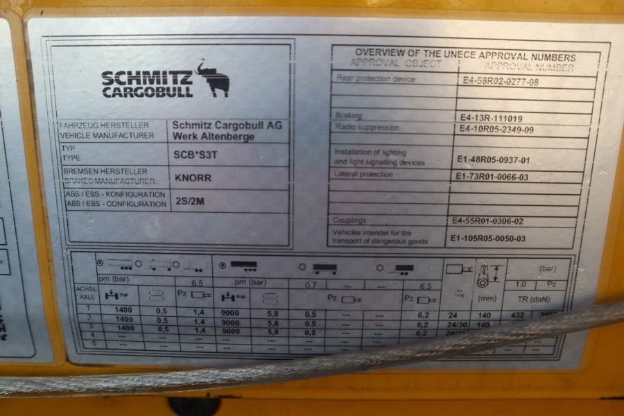 Aanhangwagen met huif Schmitz CARG SCB3ST CoC Documents, TuV Loading Certificate: afbeelding 7