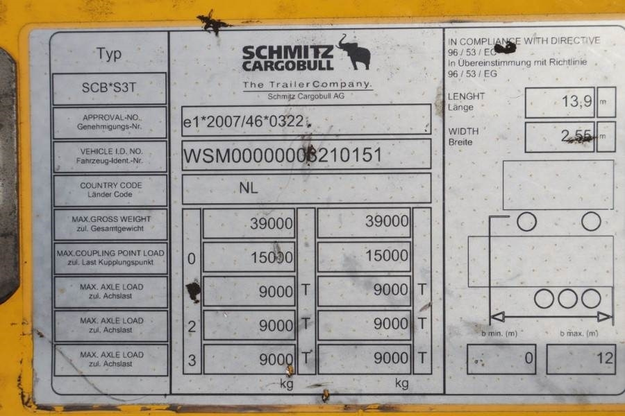 Schmitz Cargobull SCB3ST CoC Documents, TuV Loading Certif - Aanhangwagen met huif: afbeelding 5 Schmitz Cargobull SCB3ST CoC Documents, TuV Loading Certif - Aanhangwagen met huif: afbeelding 5