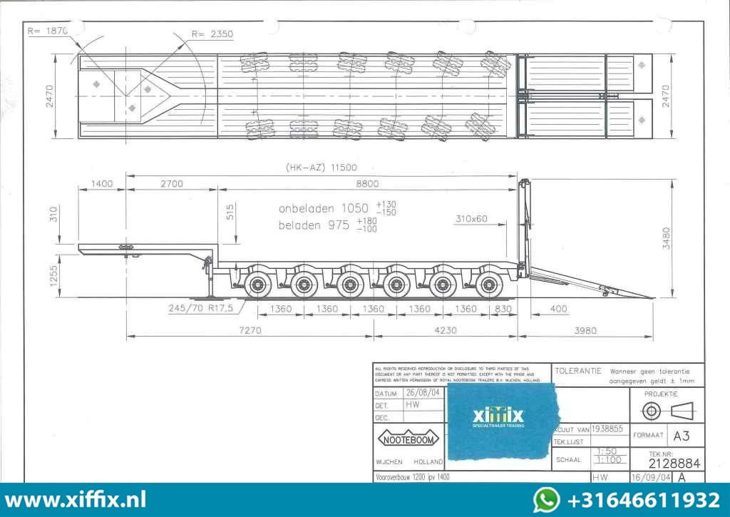 Dieplader oplegger Nooteboom 6-ass. Semi dieplader met dubbele hydr. Kleppen / 5x gestuurd: afbeelding 13 Dieplader oplegger Nooteboom 6-ass. Semi dieplader met dubbele hydr. Kleppen / 5x gestuurd: afbeelding 13
