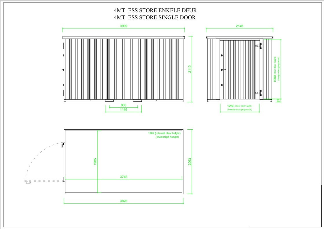 4m ED KZ RAL7021 - Wissellaadbak/ Container: afbeelding 3 4m ED KZ RAL7021 - Wissellaadbak/ Container: afbeelding 3
