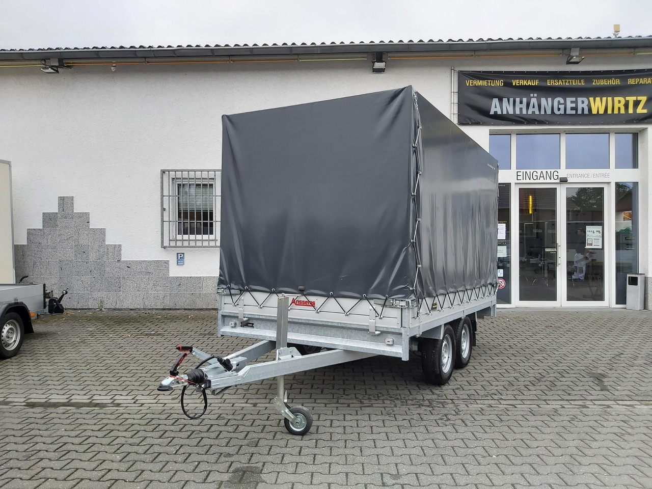 Anssems Hochlader PSX - S 2500 325x178x30cm 180cm Hochplane grau (L) 2500kg Aktion - Aanhangwagen met huif: afbeelding 4 Anssems Hochlader PSX - S 2500 325x178x30cm 180cm Hochplane grau (L) 2500kg Aktion - Aanhangwagen met huif: afbeelding 4
