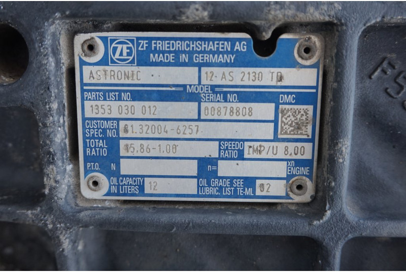 ZF 12AS2130DD TGX - Versnellingsbak voor Vrachtwagen: afbeelding 5 ZF 12AS2130DD TGX - Versnellingsbak voor Vrachtwagen: afbeelding 5