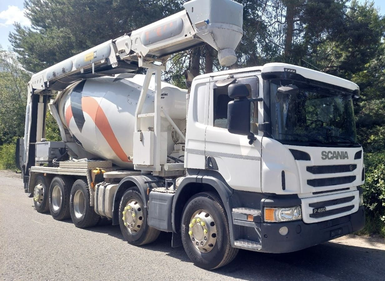Scania P450 LB 10x4,E6,Stetter 10m³,Förderband/belt 16m - Betonmixer: afbeelding 1 Scania P450 LB 10x4,E6,Stetter 10m³,Förderband/belt 16m - Betonmixer: afbeelding 1