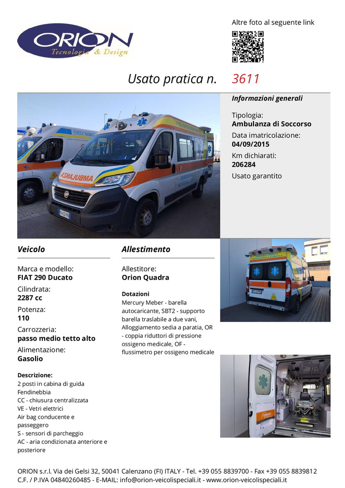 Ambulance ORION FIAT 290 DUCATO: afbeelding 7 Ambulance ORION FIAT 290 DUCATO: afbeelding 7