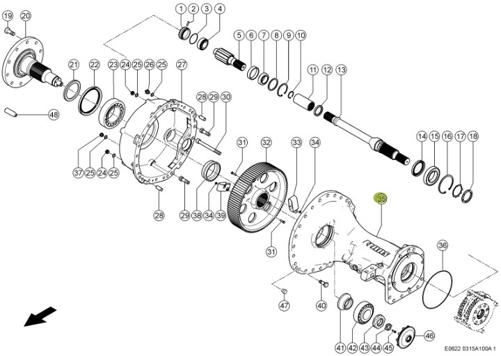Claas Jaguar 970 - przednia oś napędowa - obudowa osi 0007742290 - Vooras voor Landbouwmachine: afbeelding 1 Claas Jaguar 970 - przednia oś napędowa - obudowa osi 0007742290 - Vooras voor Landbouwmachine: afbeelding 1