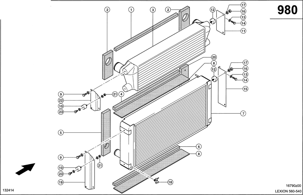 Claas Lexion 560 CHŁODNICA WODY 0007964412 (Silnik cat c9; układ chłodzenia) - Radiateur voor Landbouwmachine: afbeelding 1 Claas Lexion 560 CHŁODNICA WODY 0007964412 (Silnik cat c9; układ chłodzenia) - Radiateur voor Landbouwmachine: afbeelding 1