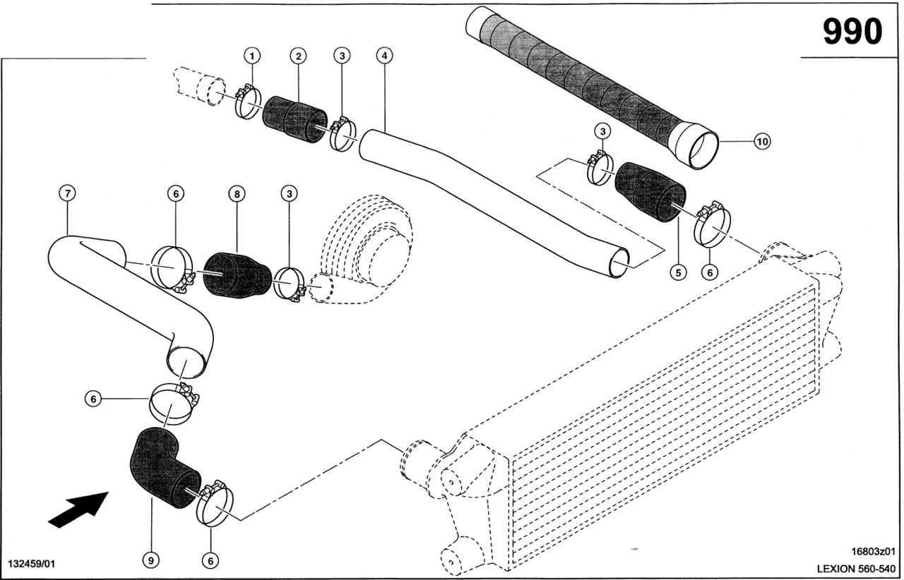 Claas Lexion 560 RURA POWIETRZA DOŁADOWANIA 0007993310 (Silnik c9,c6.6,3126b; układ powietrza doładowania) - Luchtinlaatpijp voor Landbouwmachine: afbeelding 1 Claas Lexion 560 RURA POWIETRZA DOŁADOWANIA 0007993310 (Silnik c9,c6.6,3126b; układ powietrza doładowania) - Luchtinlaatpijp voor Landbouwmachine: afbeelding 1