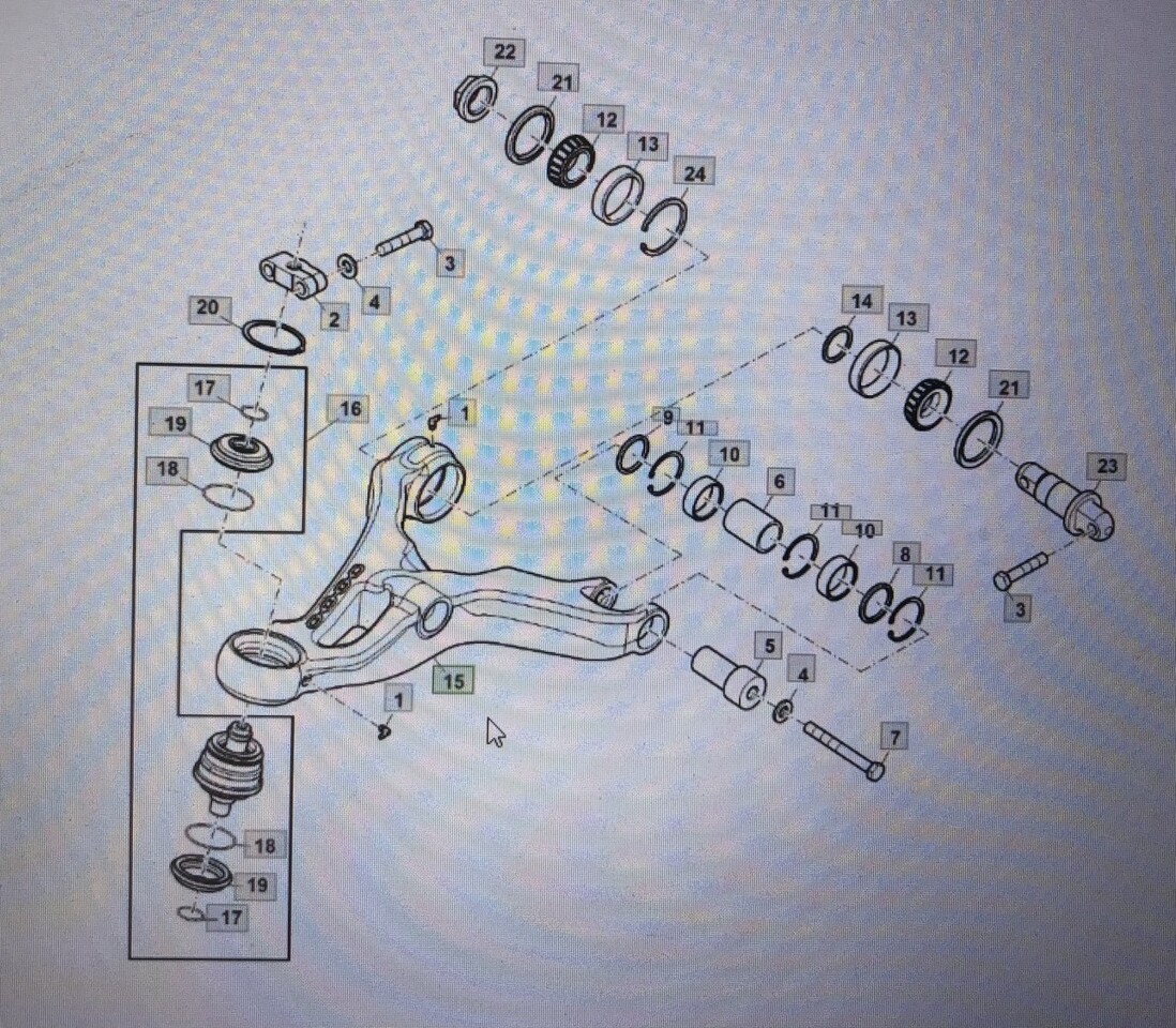 JOHN DEERE R537611/R537610 John Deere ramię/wahacz John Deere 8345R 8520 8120 8320 8225R 8270R - Ophanging voor Tractor: afbeelding 1 JOHN DEERE R537611/R537610 John Deere ramię/wahacz John Deere 8345R 8520 8120 8320 8225R 8270R - Ophanging voor Tractor: afbeelding 1