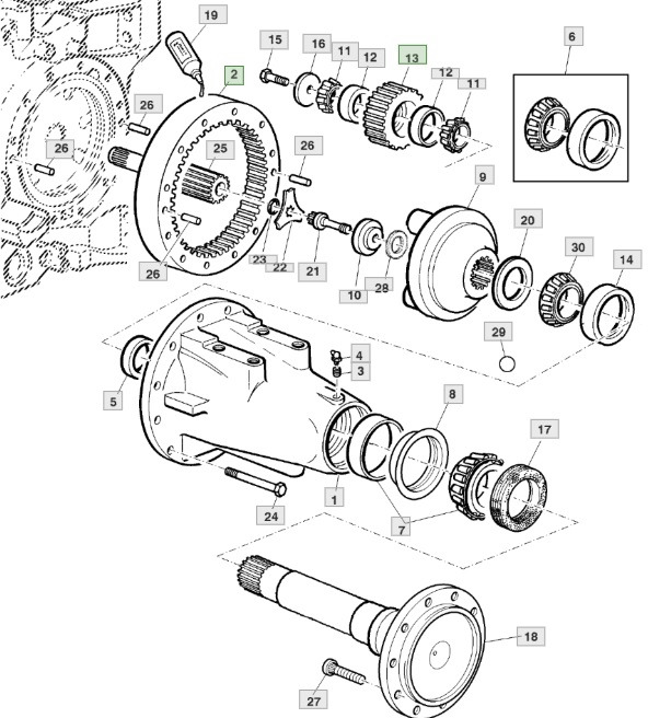 John Deere 6920 - zwolnica piasta półoś satelity - Eindaandrijving voor Landbouwmachine: afbeelding 2 John Deere 6920 - zwolnica piasta półoś satelity - Eindaandrijving voor Landbouwmachine: afbeelding 2