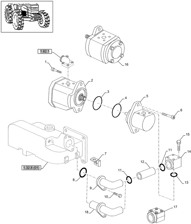New Holland T6010 T6090 T6070 Pompa hydrauliczna 16.76 cc 87603409 - Hydraulische pomp voor Landbouwmachine: afbeelding 1 New Holland T6010 T6090 T6070 Pompa hydrauliczna 16.76 cc 87603409 - Hydraulische pomp voor Landbouwmachine: afbeelding 1