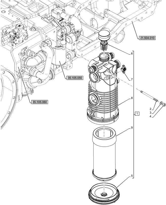New Holland T6090 T6070 Filtr oleju hydr 194.5mm od x 419.3mm l 84242244 - Hydraulische filter voor Landbouwmachine: afbeelding 1 New Holland T6090 T6070 Filtr oleju hydr 194.5mm od x 419.3mm l 84242244 - Hydraulische filter voor Landbouwmachine: afbeelding 1