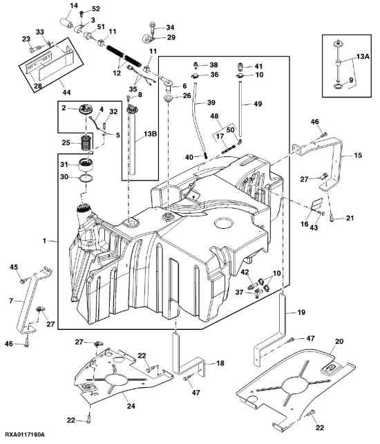 RE266566 John Deere 8345R - Zbiornik paliwa - Brandstoftank voor Tractor: afbeelding 1 RE266566 John Deere 8345R - Zbiornik paliwa - Brandstoftank voor Tractor: afbeelding 1