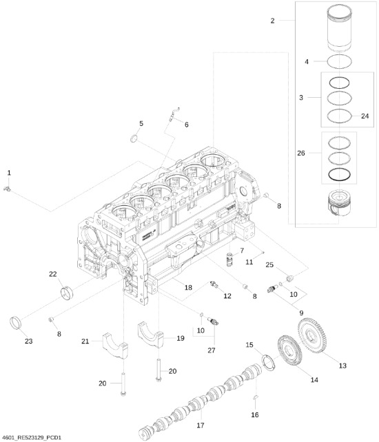 SE501775 John Deere 8345R - Camshaft Remanufactured - Nokkenas voor Landbouwmachine: afbeelding 1 SE501775 John Deere 8345R - Camshaft Remanufactured - Nokkenas voor Landbouwmachine: afbeelding 1