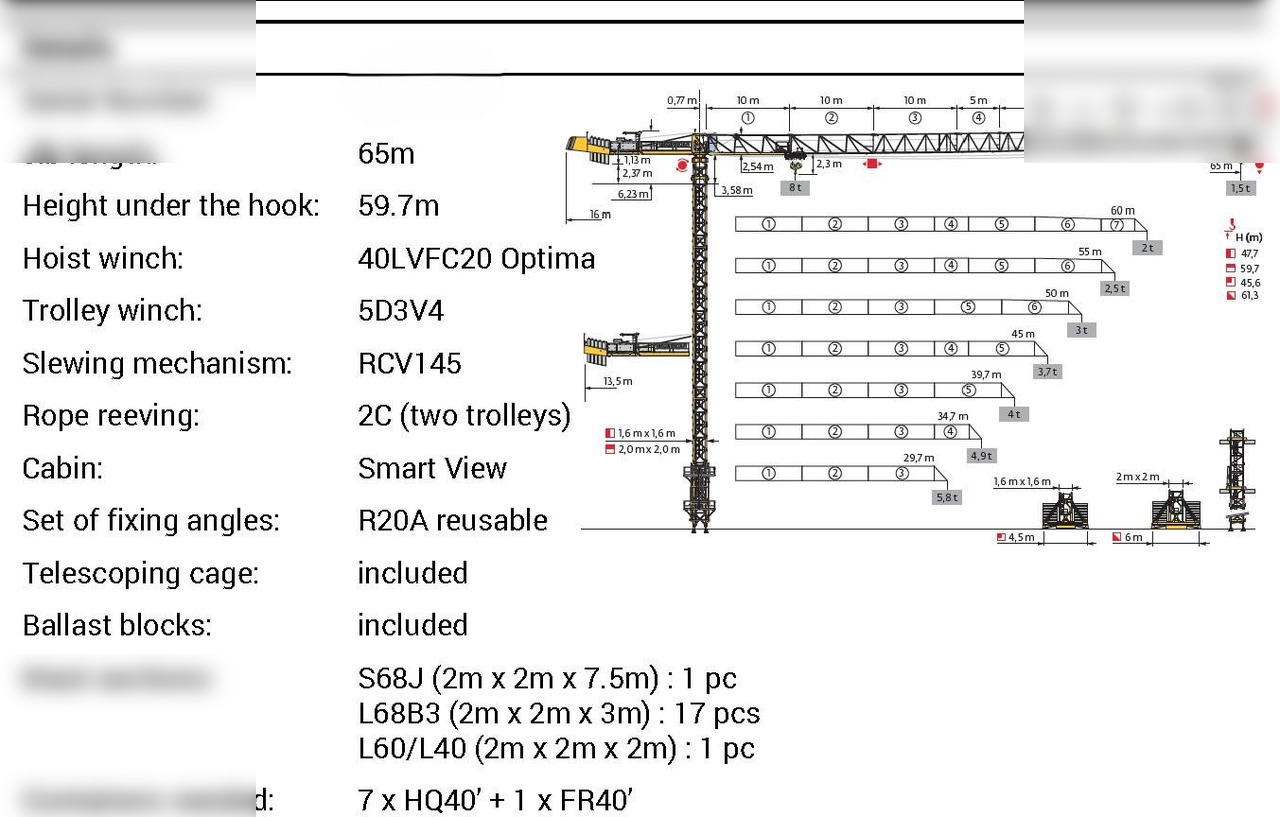 2023 POTAIN MCT188 - Torenkraan: afbeelding 2 2023 POTAIN MCT188 - Torenkraan: afbeelding 2