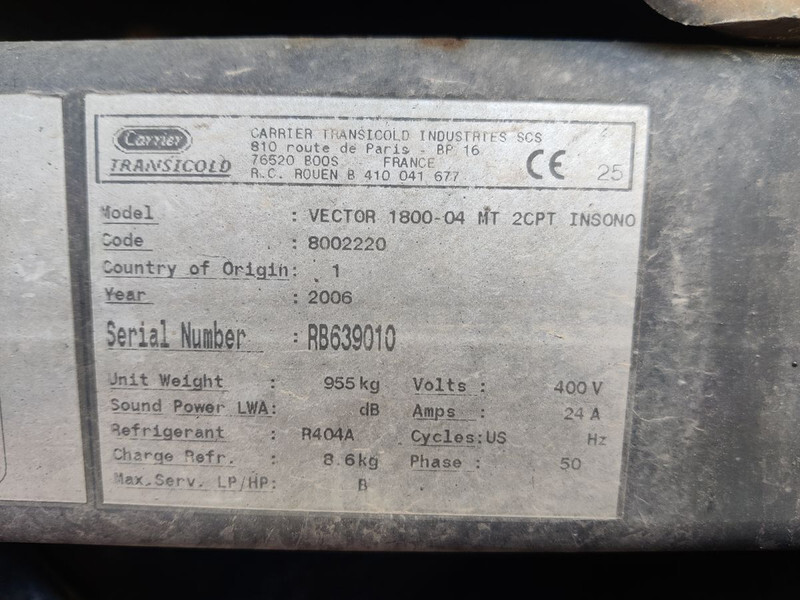 CARRIER VECTOR 1800MT REFRIGERATION UNIT / KÜLMASEADE - Koelwagen laadbak: afbeelding 2 CARRIER VECTOR 1800MT REFRIGERATION UNIT / KÜLMASEADE - Koelwagen laadbak: afbeelding 2