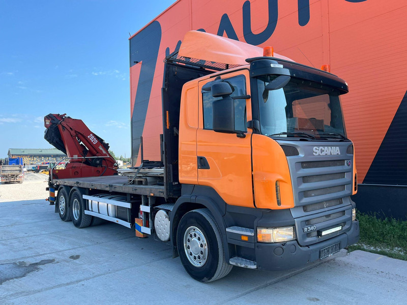 Scania R 340 6x2*4 HMF 2823-K6 + JIB / PLATFORM L=7293 mm - Vrachtwagen met open laadbak, Kraanwagen: afbeelding 4 Scania R 340 6x2*4 HMF 2823-K6 + JIB / PLATFORM L=7293 mm - Vrachtwagen met open laadbak, Kraanwagen: afbeelding 4
